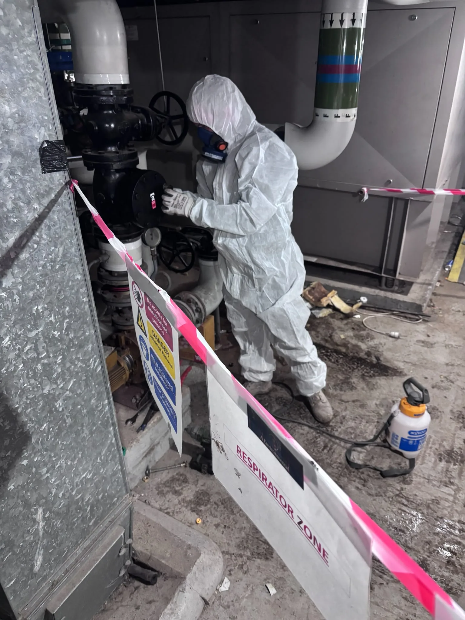 Asbestos artex removal from concrete soffit in Plumstead